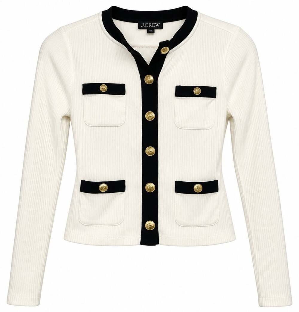 J. Crew Emilie Sweater Lady Jacket Size S White